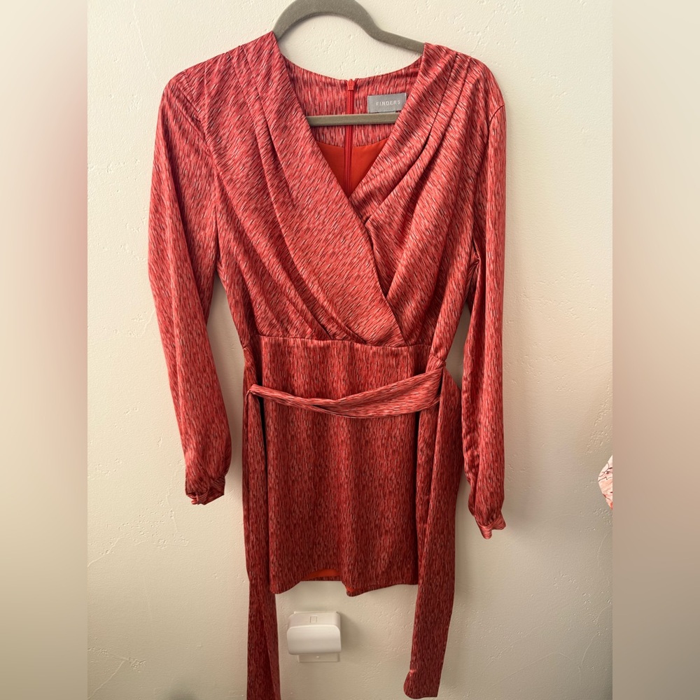 Finders Longsleeve Mini Burnt Orange Dress